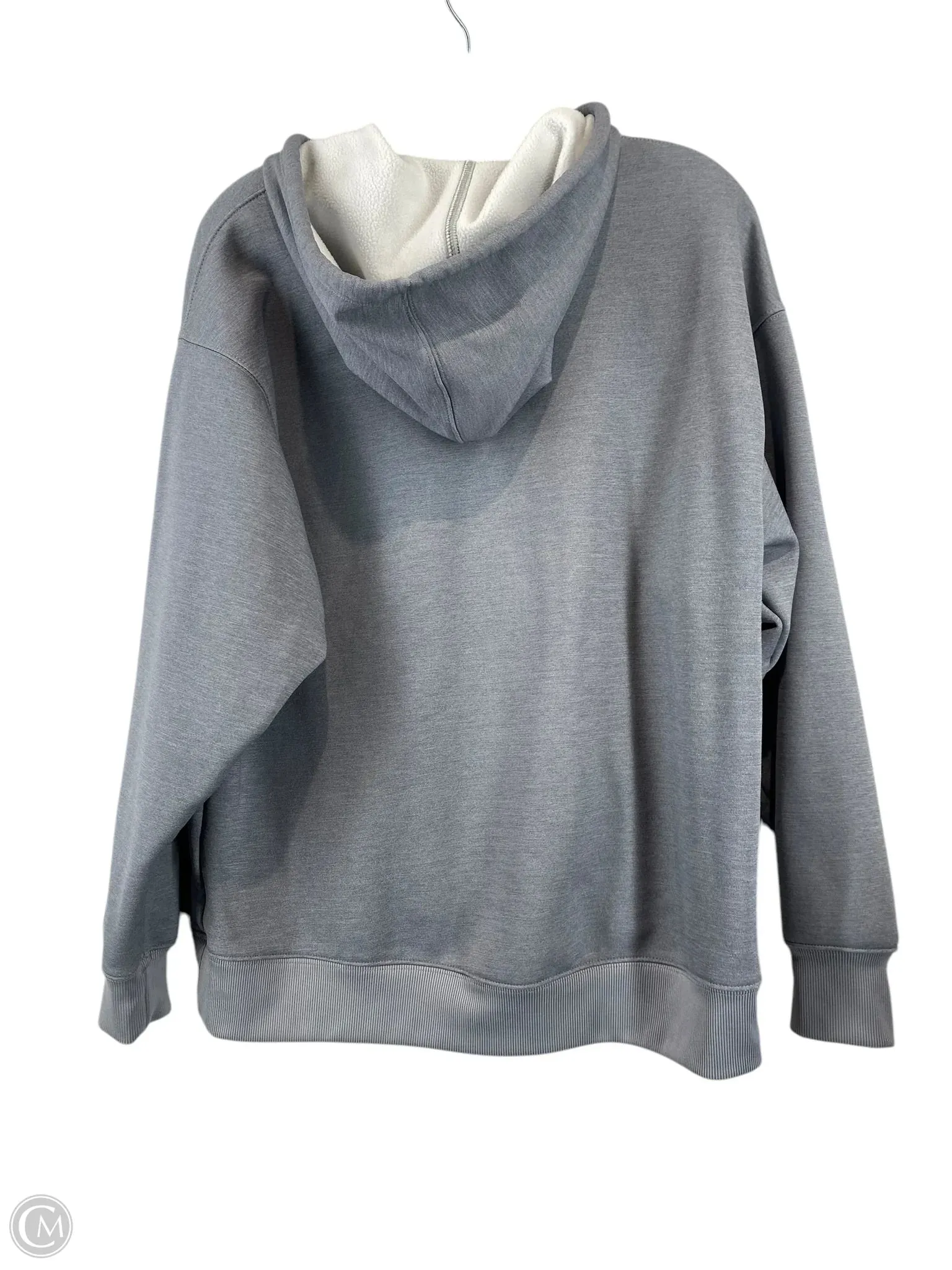 Athletic Sweatshirt Hoodie By Nike Apparel In Grey, Size: M