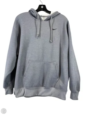 Athletic Sweatshirt Hoodie By Nike Apparel In Grey, Size: M