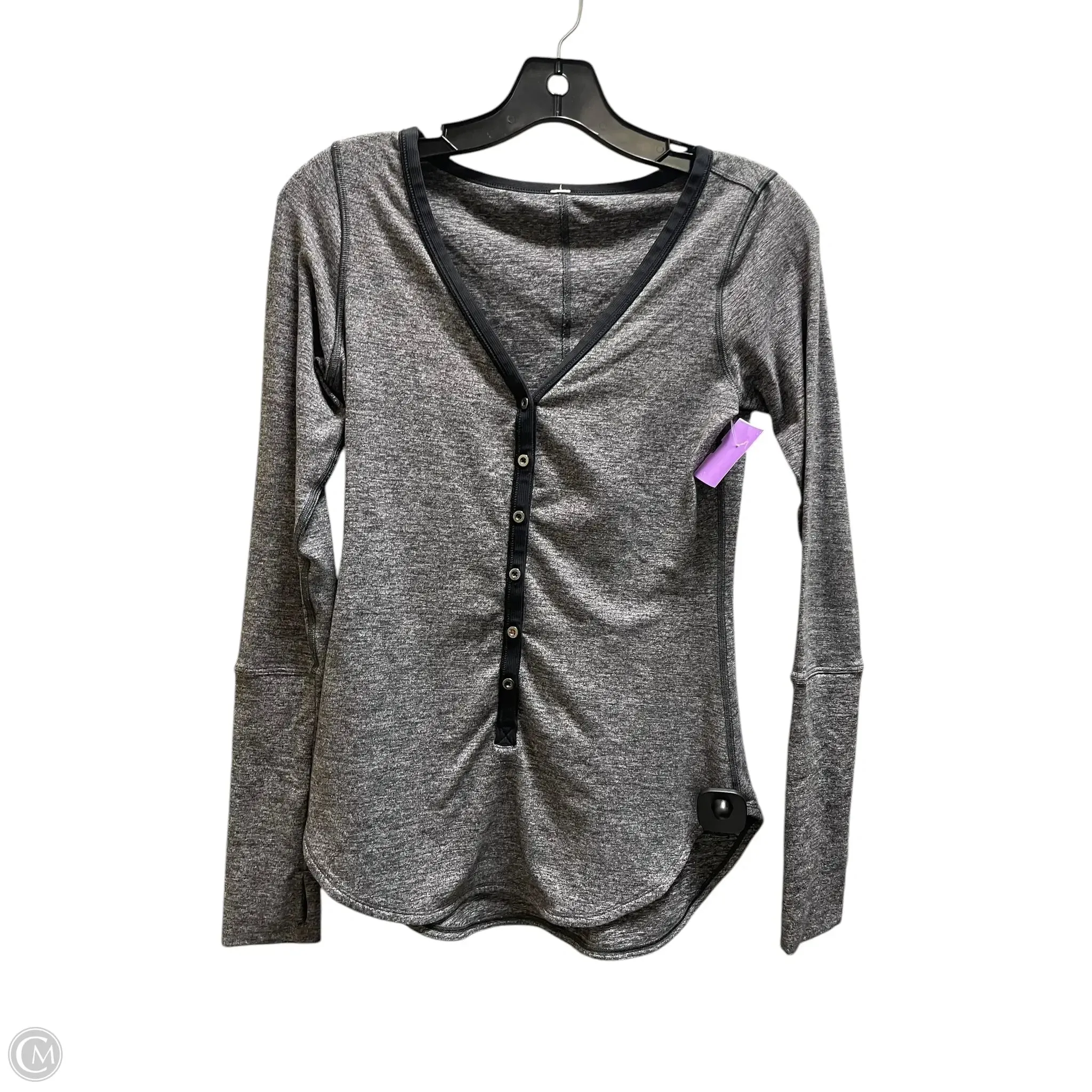 Athletic Top Long Sleeve Crewneck By Lululemon In Grey, Size: S