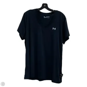 Athletic Top Short Sleeve By Under Armour In Black, Size: 1x