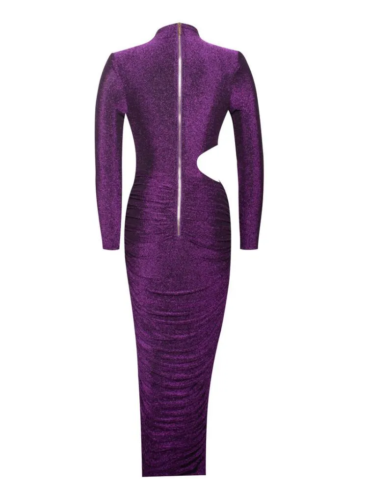 Autumn Women's Dress Bag Hip Slit Long Sleeve Party Dress