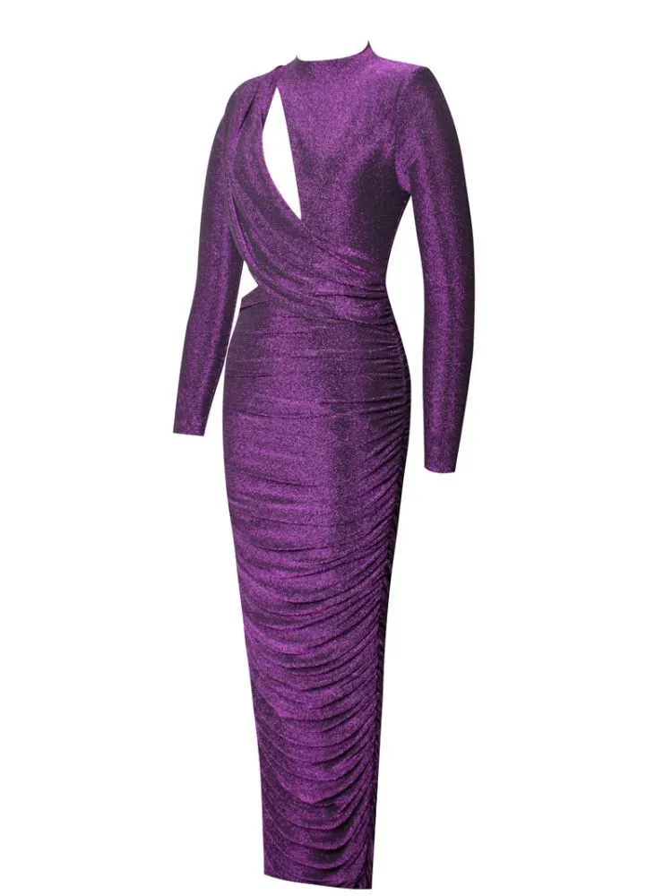Autumn Women's Dress Bag Hip Slit Long Sleeve Party Dress