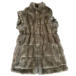 BAGATELLE Reversible Faux Fur Vest with Sweater Backing • Size Large