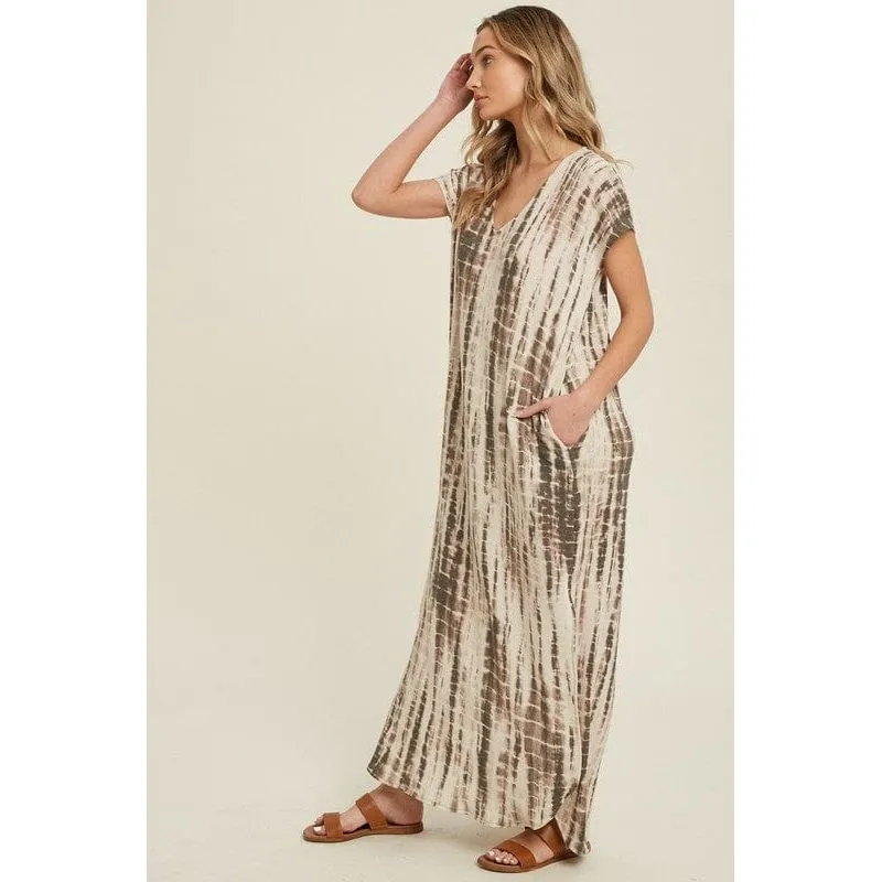 Bamboo tie dye maxi dress