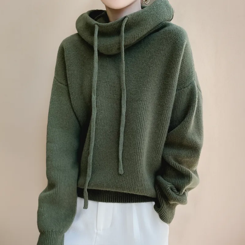 B&S | Oversized & Warm Women's Hoodie with Stand-Up Collar – Soft Fabric for Casual Comfort & Versatile Styling