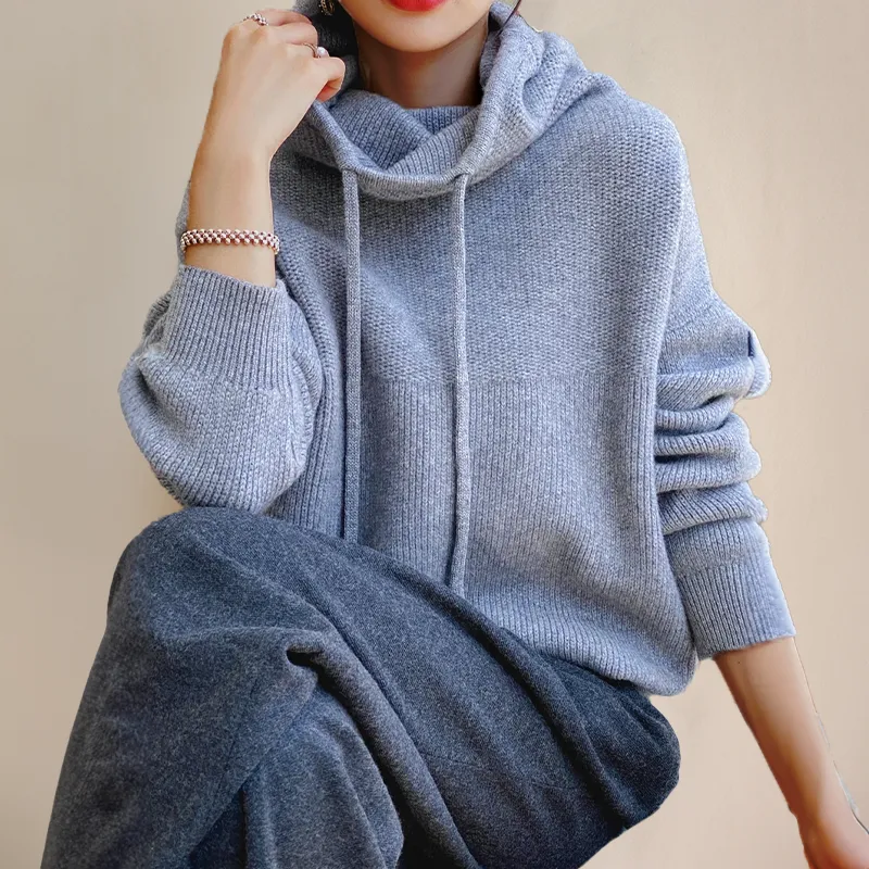 B&S | Oversized & Warm Women's Hoodie with Stand-Up Collar – Soft Fabric for Casual Comfort & Versatile Styling