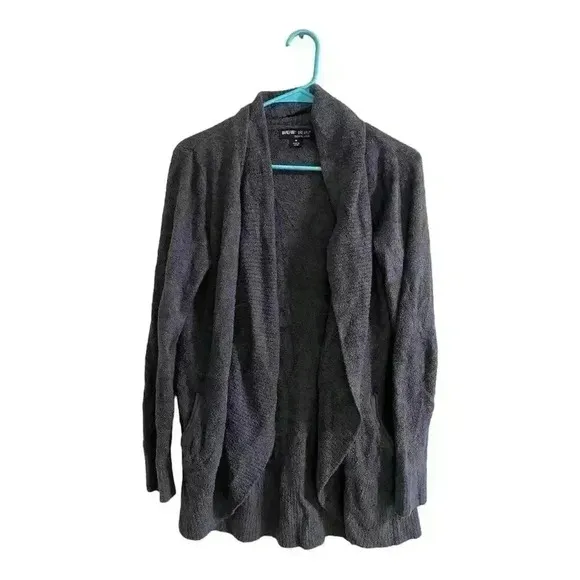 Barefoot Dreams CozyChic Lite Circle Cardigan Women's M Black Sweater