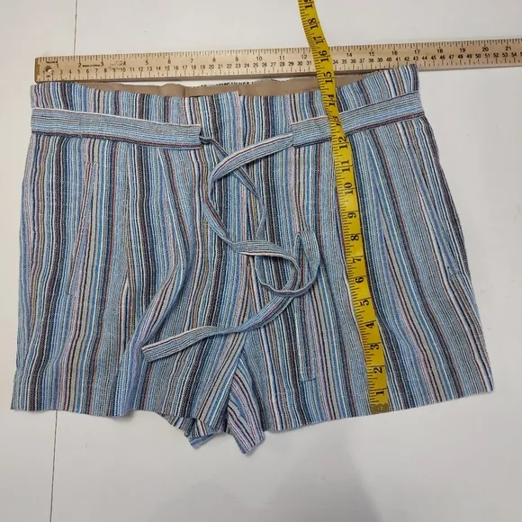 BCBG MAXAZRIA Striped Women's Shorts - Blue and Tan Size Medium