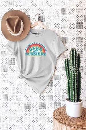 Beer and Sunshine Graphic Tee - Curvy 