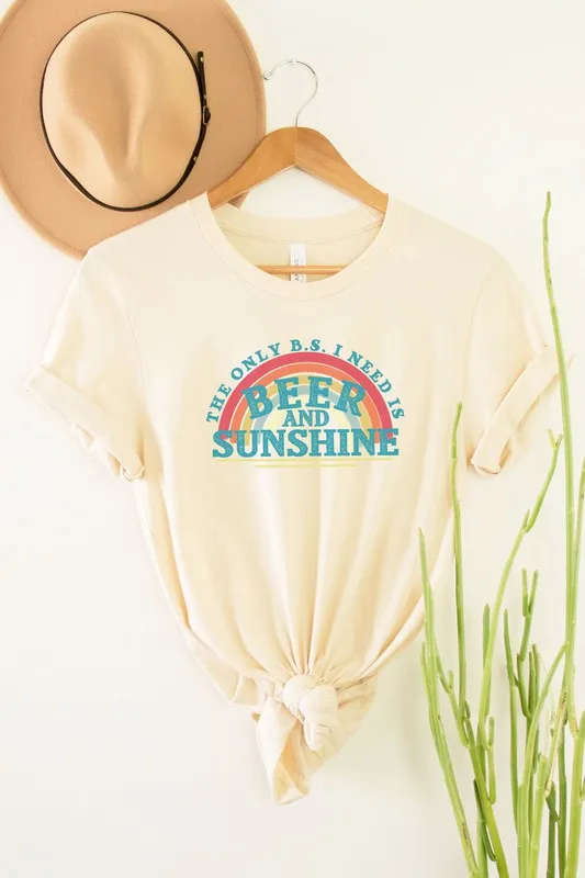 Beer and Sunshine Graphic Tee - Curvy 