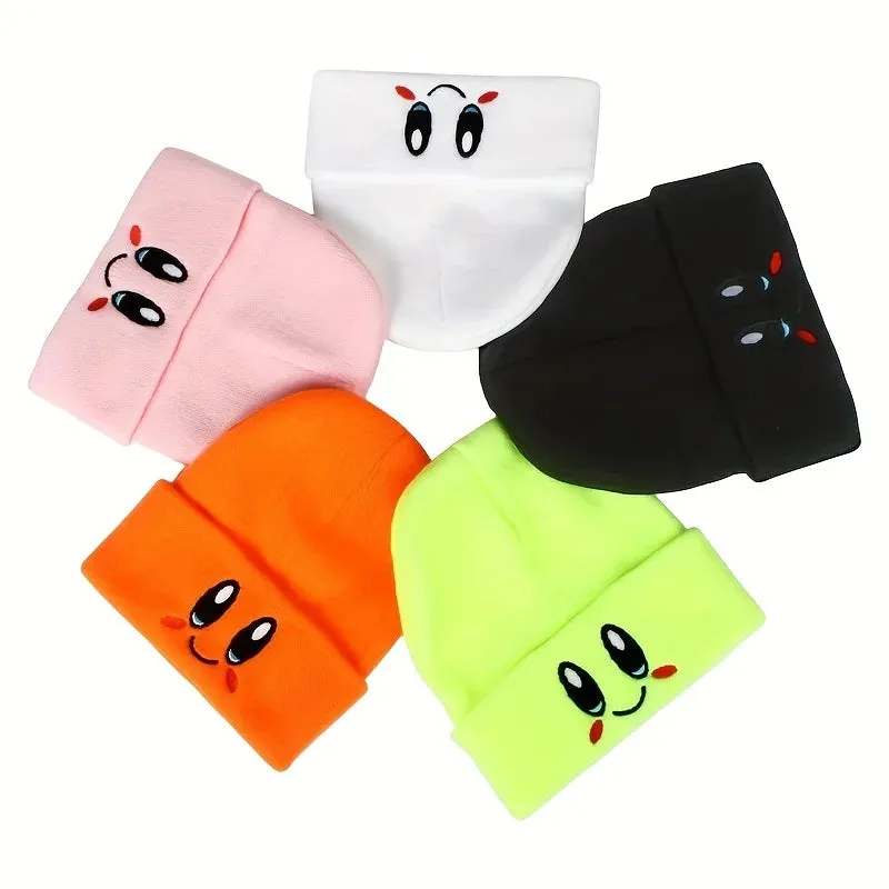 Big Eye Embroidery Elasticity Beanies Women's Cartoon Knitted Skull Caps