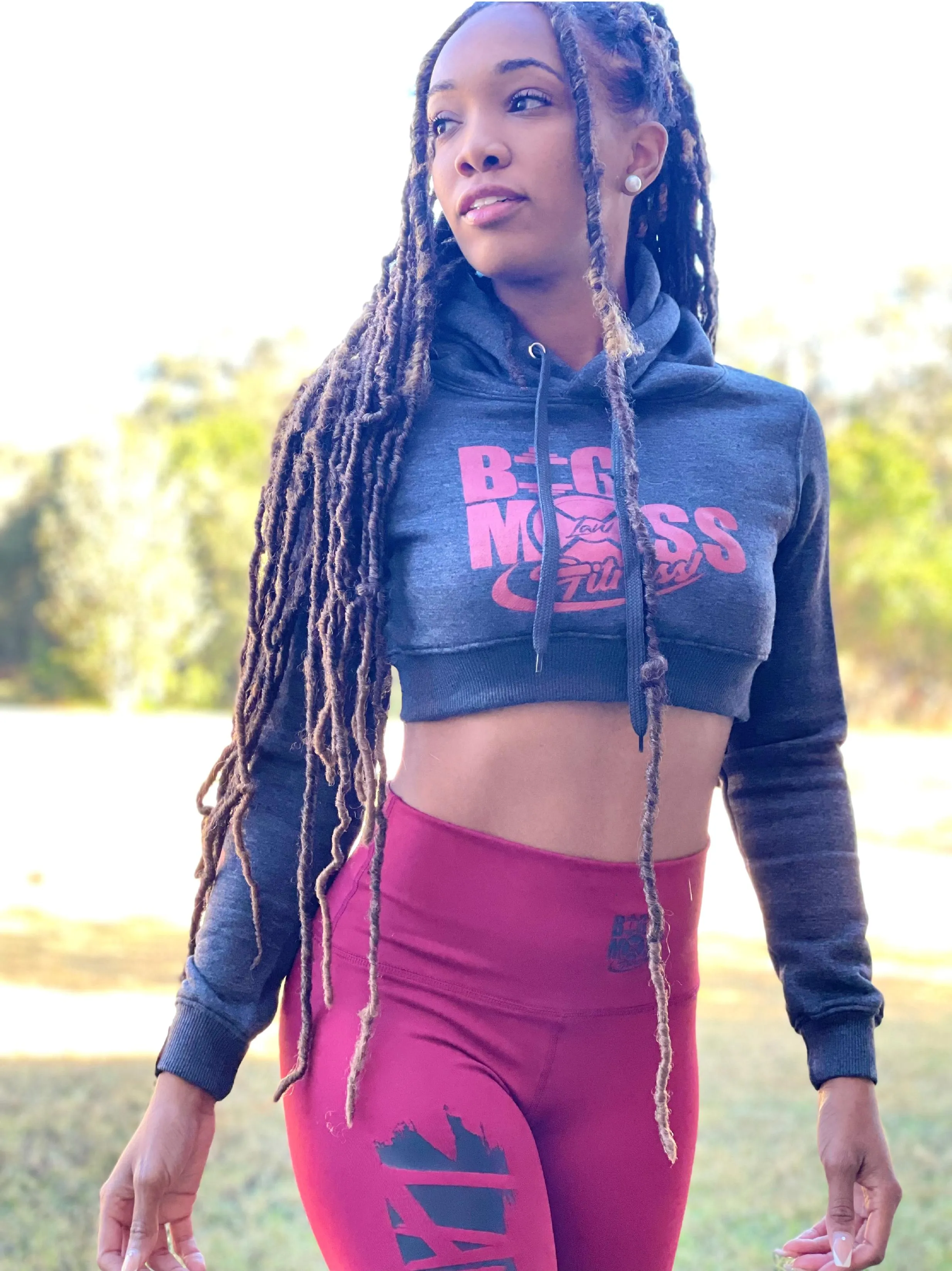 Big Moss Fitness Crop Top Hoodie