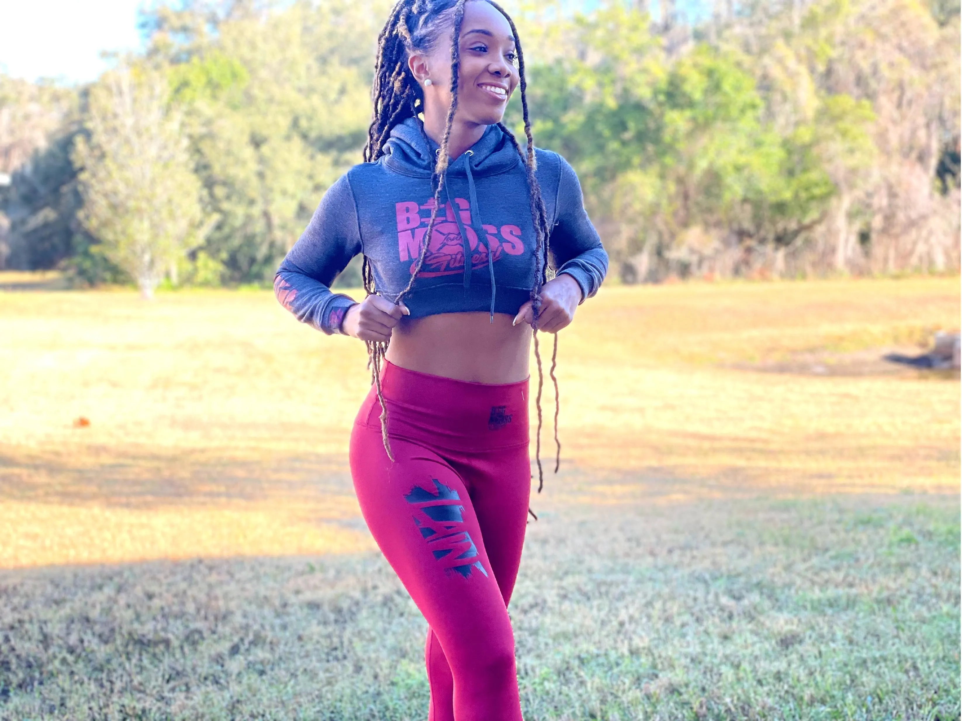 Big Moss Fitness Crop Top Hoodie