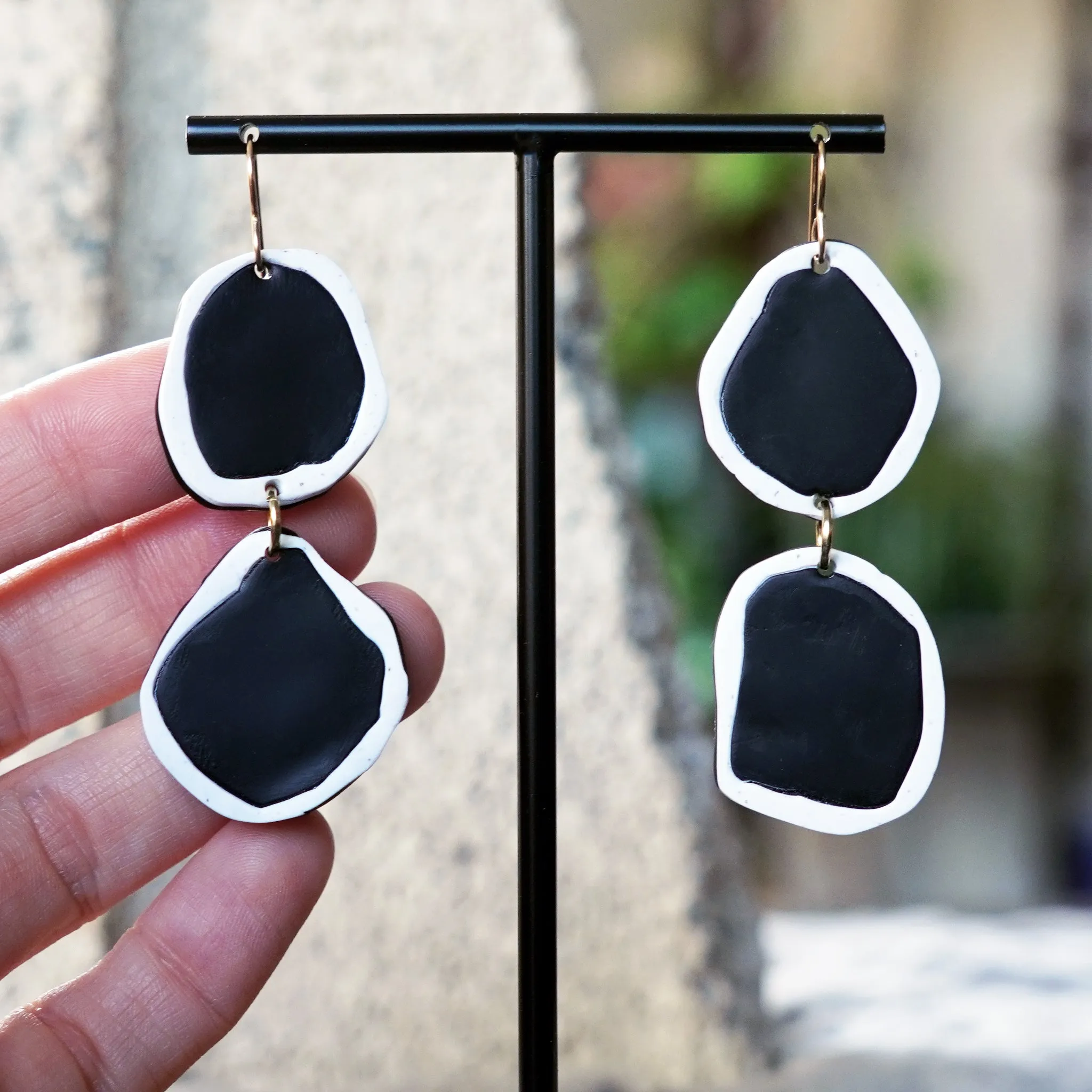 Black-and-White Abstract Earrings