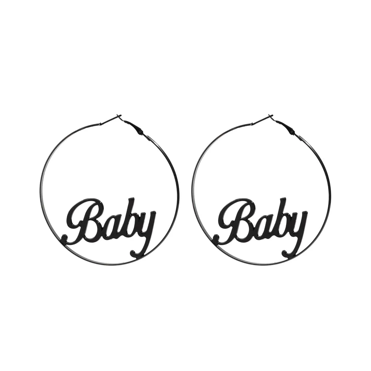 Black 'Baby' Hoop Earrings