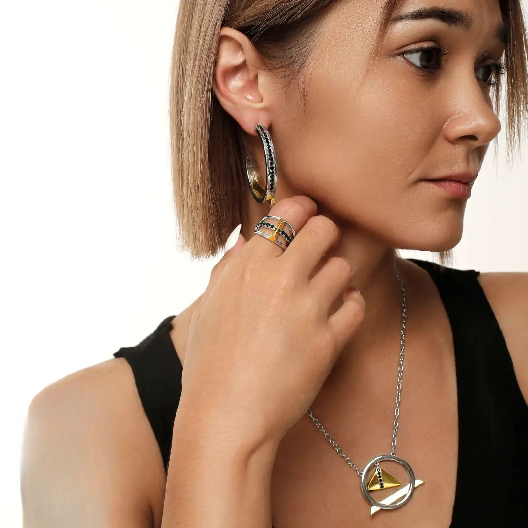 Black Cubic Zirconia Diamond Sets Multiple Perspectives collection Designed by Alexandra Baltazar
