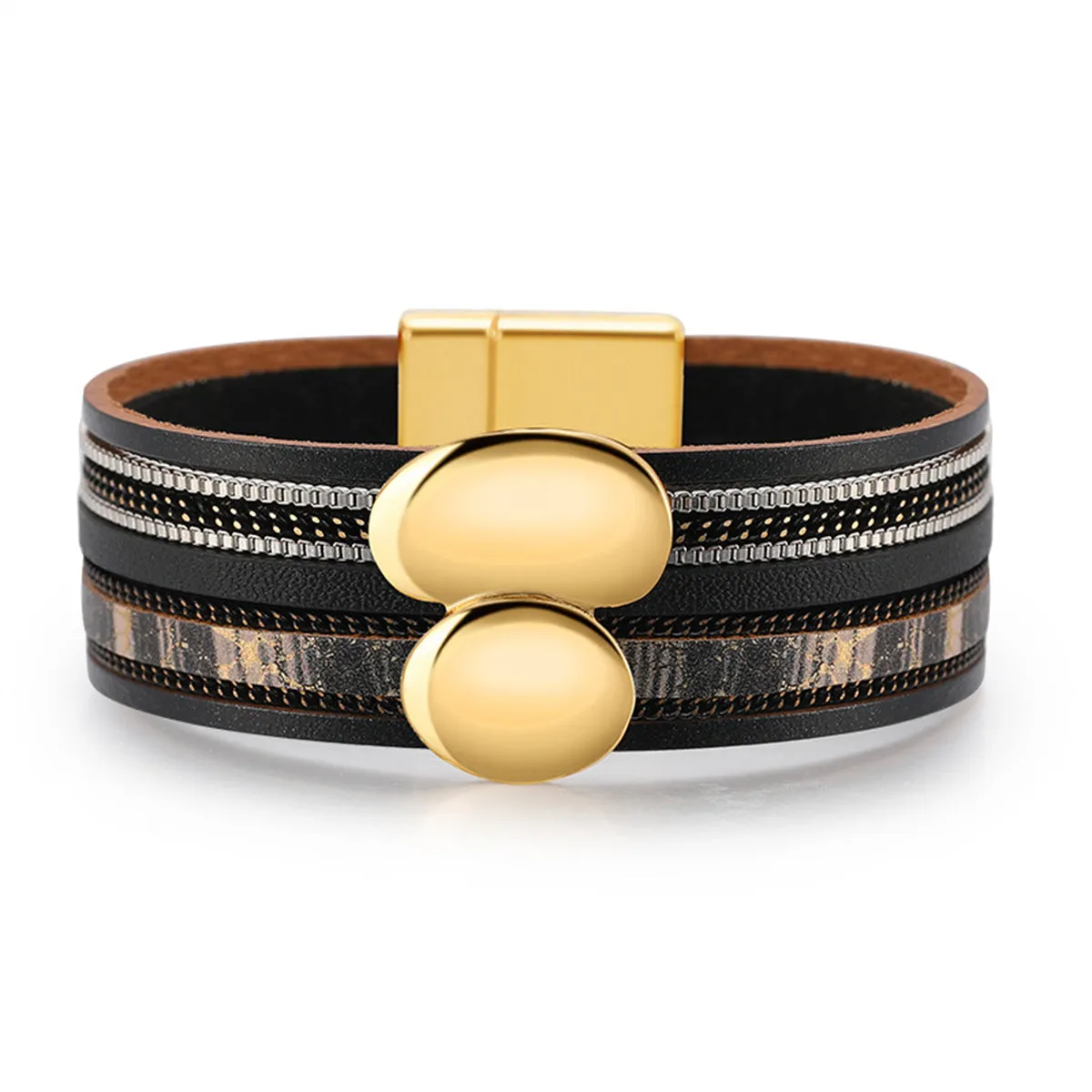 Black Polystyrene & 18K Gold-Plated Pea Layered Bracelet