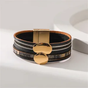 Black Polystyrene & 18K Gold-Plated Pea Layered Bracelet