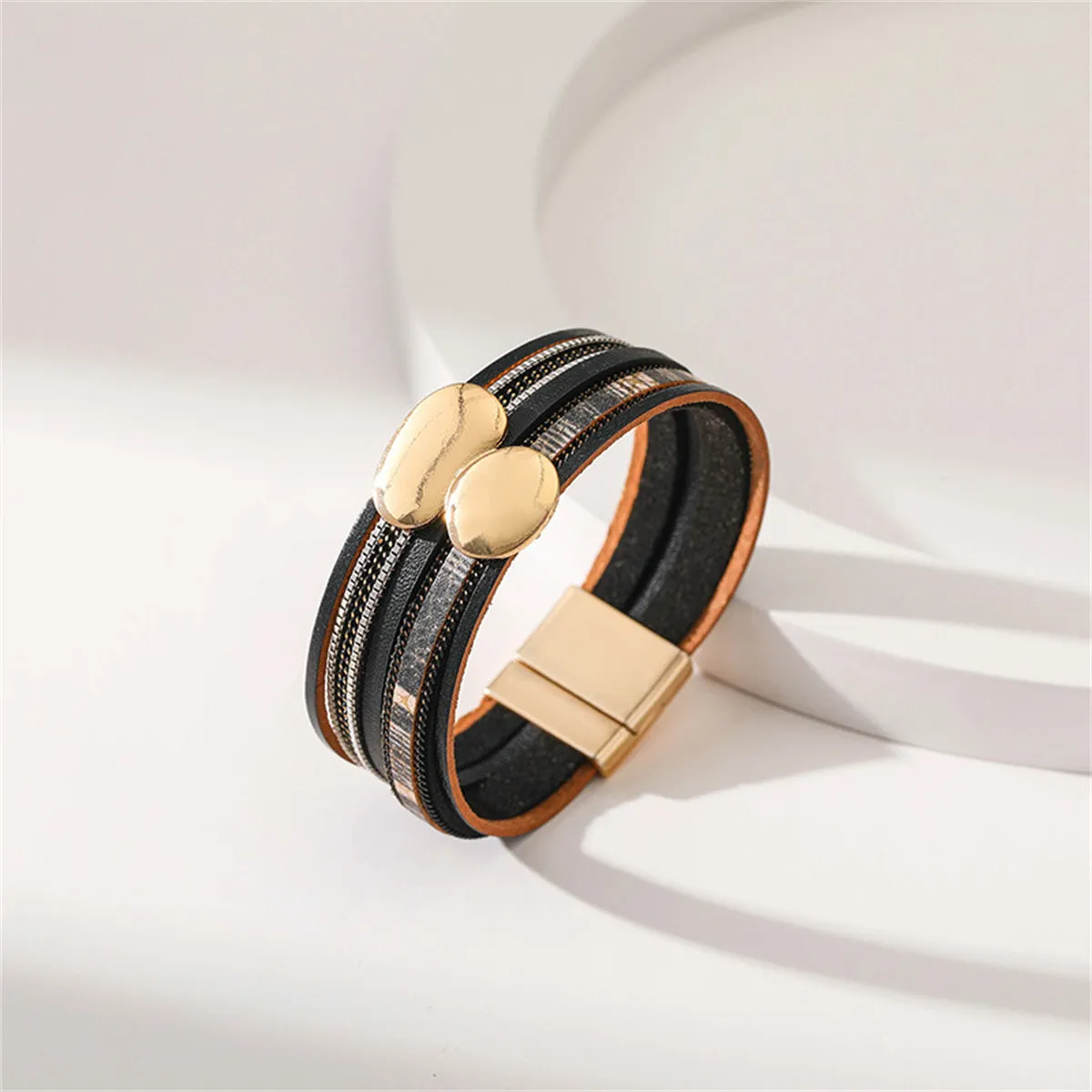 Black Polystyrene & 18K Gold-Plated Pea Layered Bracelet