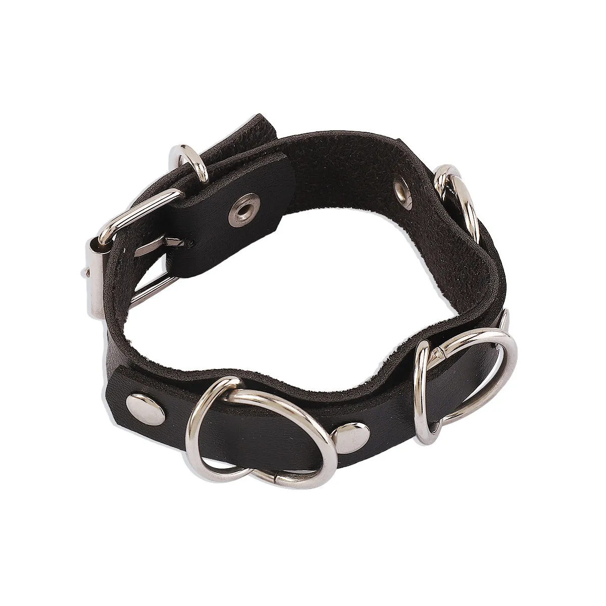 Black Polystyrene & Silver-Plated Station Bracelet