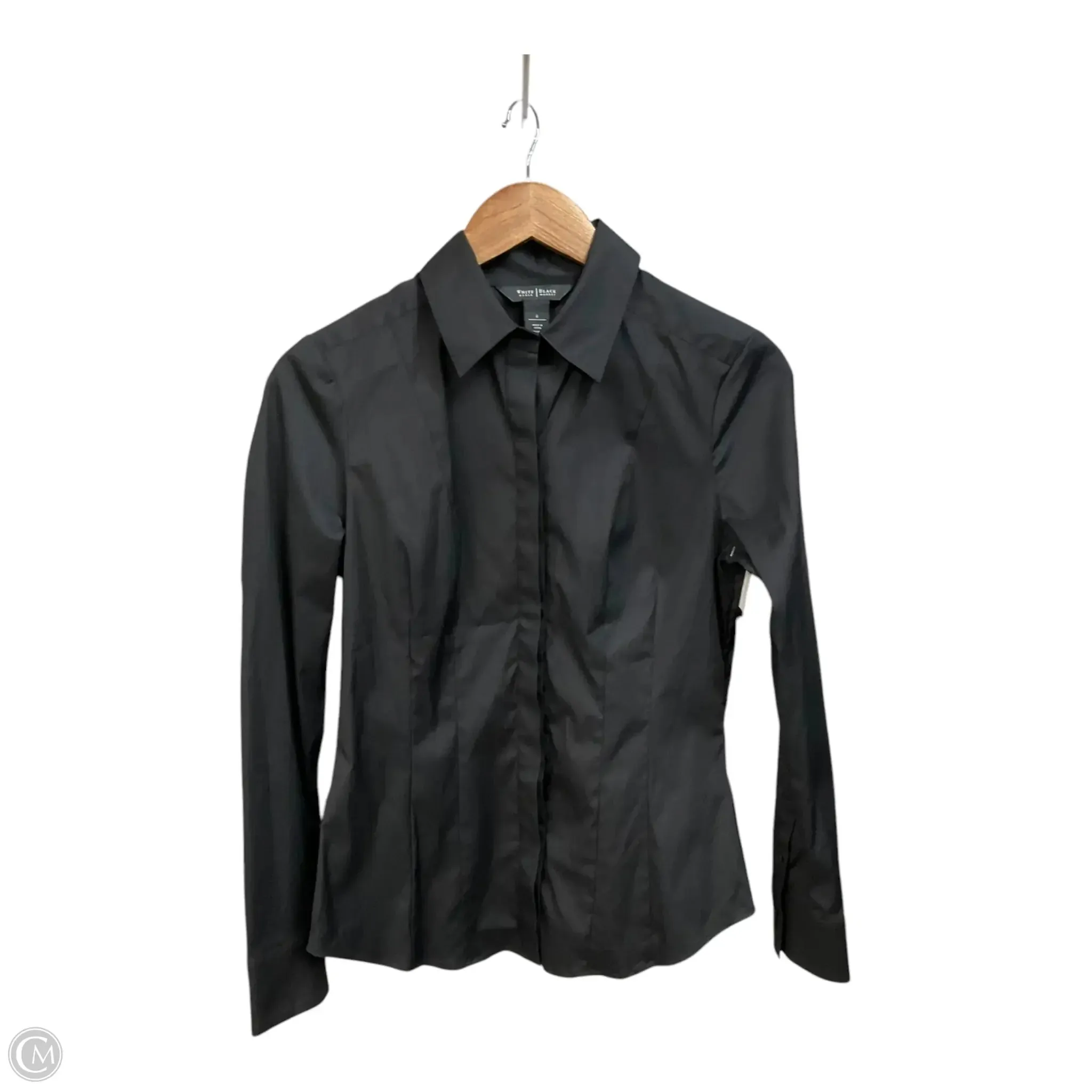 Blouse Long Sleeve By White House Black Market In Black, Size: 6