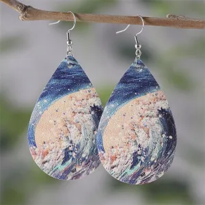 Blue & Beige Tide Drop Earrings