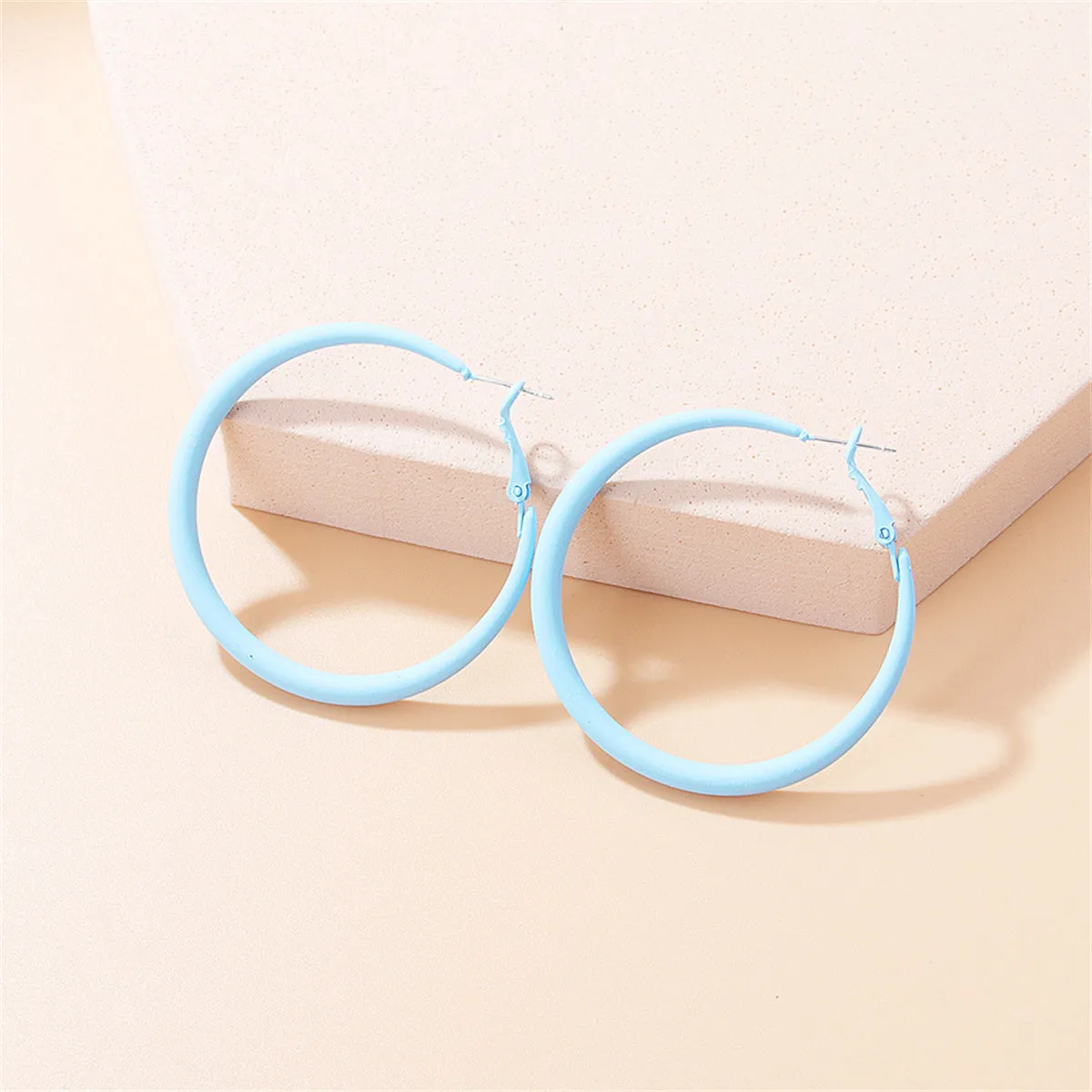 Blue Hoop Earrings
