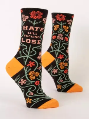 Blue Q Hate Will Fucking Lose Women's Socks