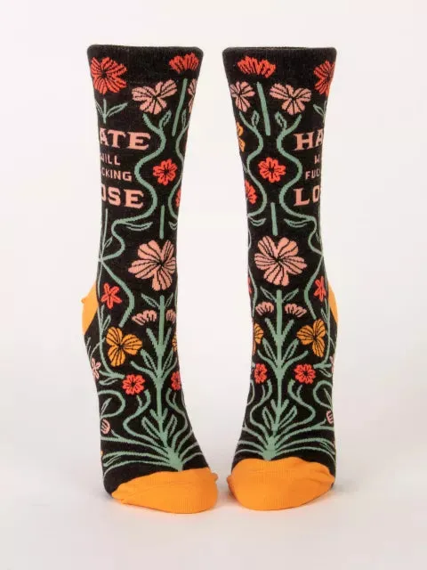Blue Q Hate Will Fucking Lose Women's Socks