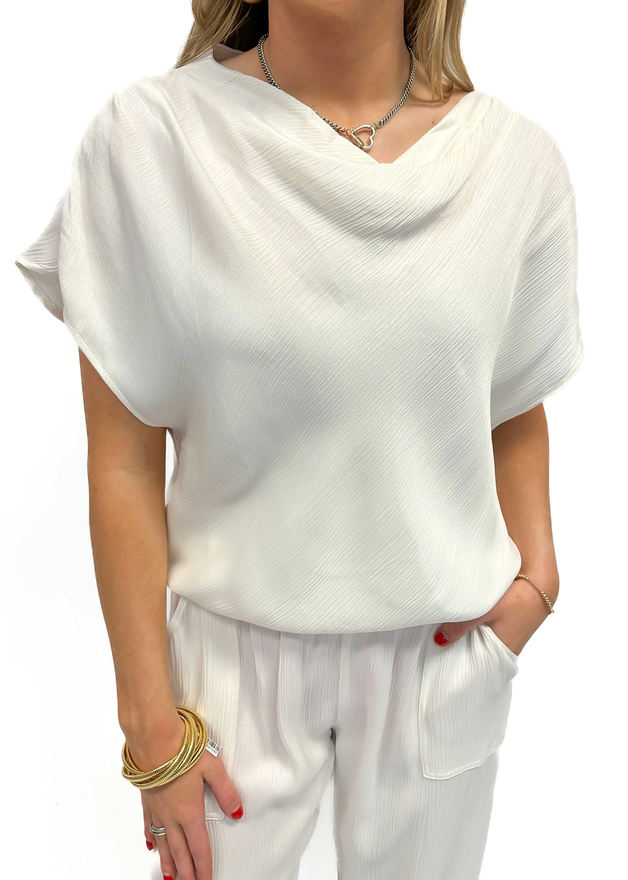 Bobi Rib Mix Jogger Pant - Ivory