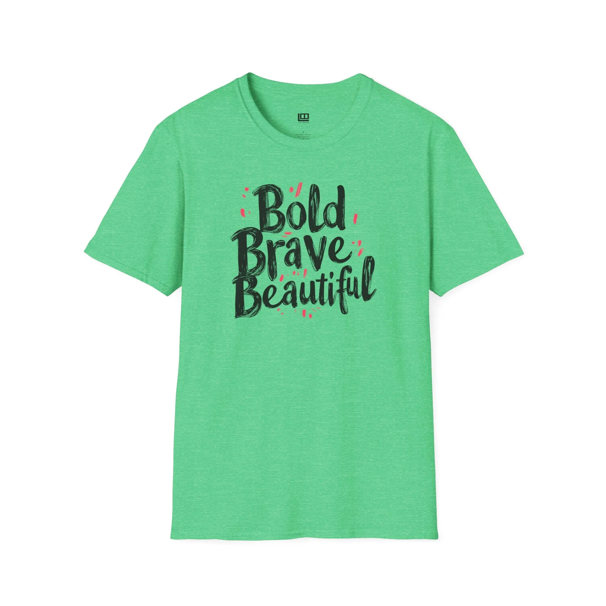Bold Brave Beautiful Softstyle Tee, Graphic Tee, Inspirational T-Shirt, Unisex Clothing, Gift for Her