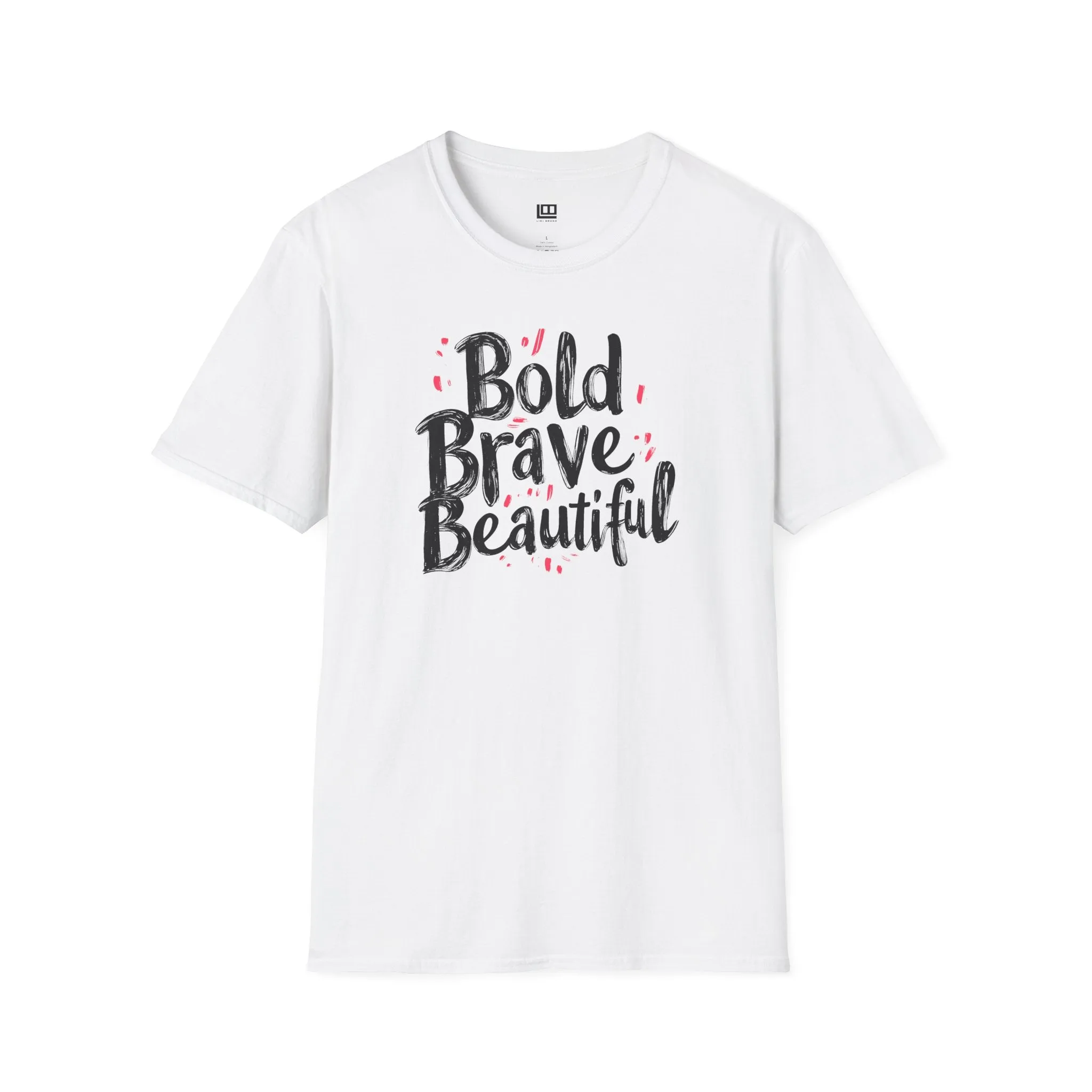 Bold Brave Beautiful Softstyle Tee, Graphic Tee, Inspirational T-Shirt, Unisex Clothing, Gift for Her