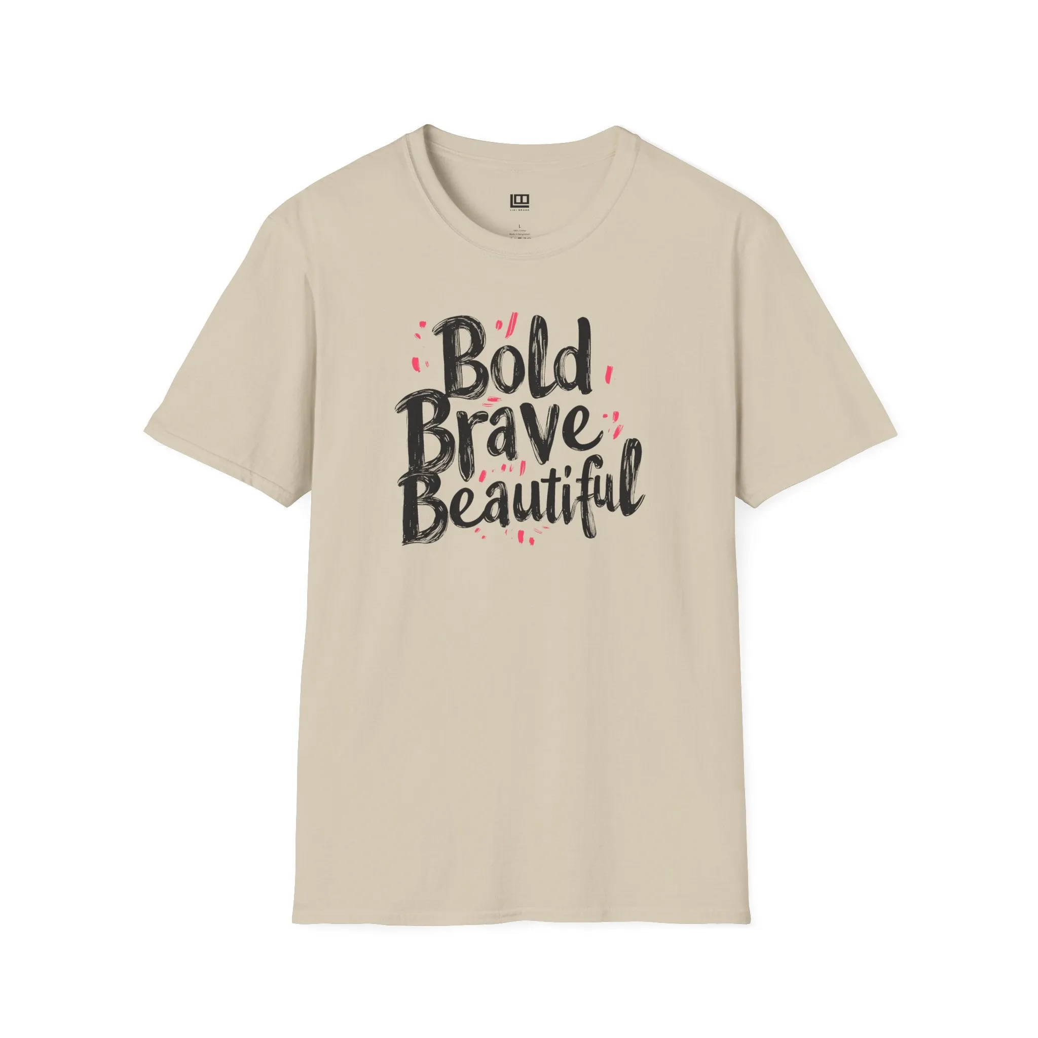 Bold Brave Beautiful Softstyle Tee, Graphic Tee, Inspirational T-Shirt, Unisex Clothing, Gift for Her