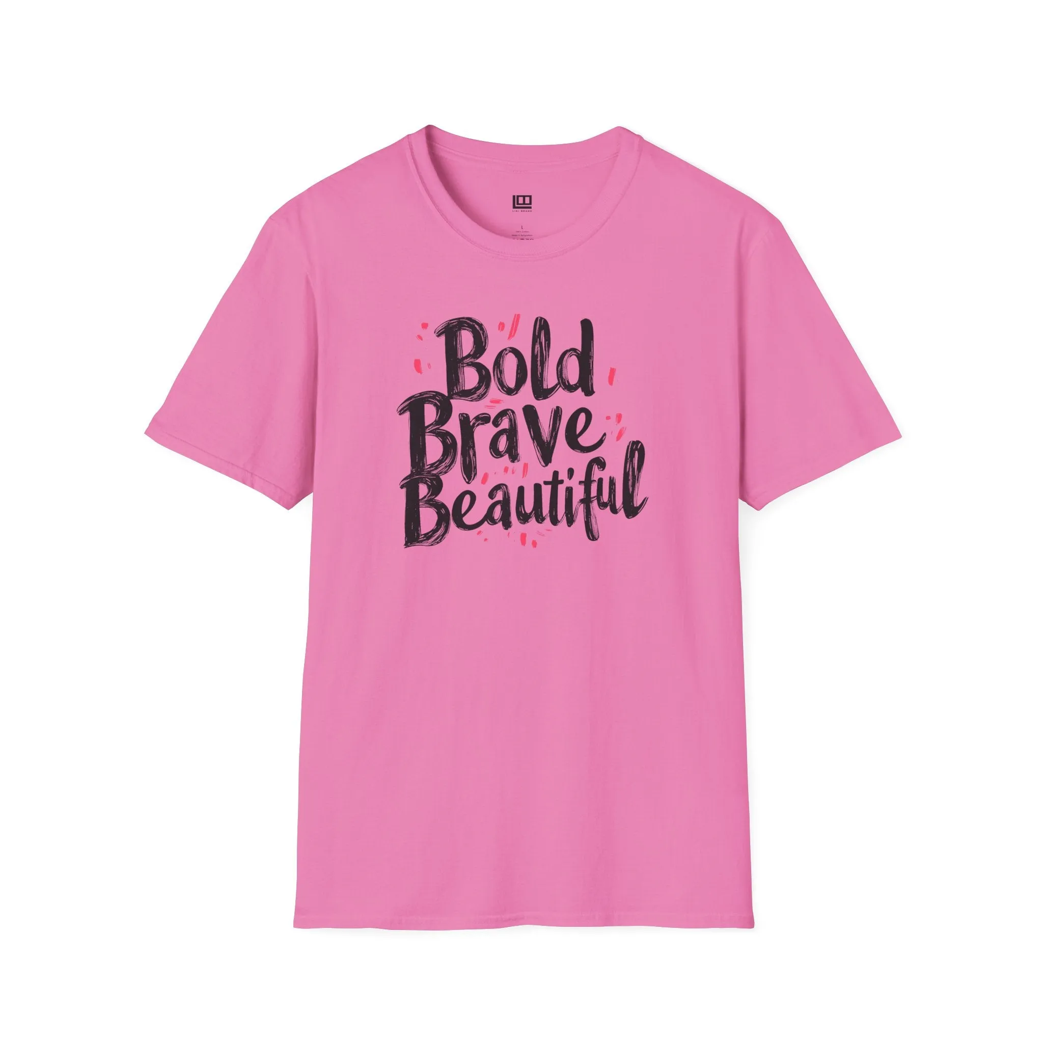 Bold Brave Beautiful Softstyle Tee, Graphic Tee, Inspirational T-Shirt, Unisex Clothing, Gift for Her