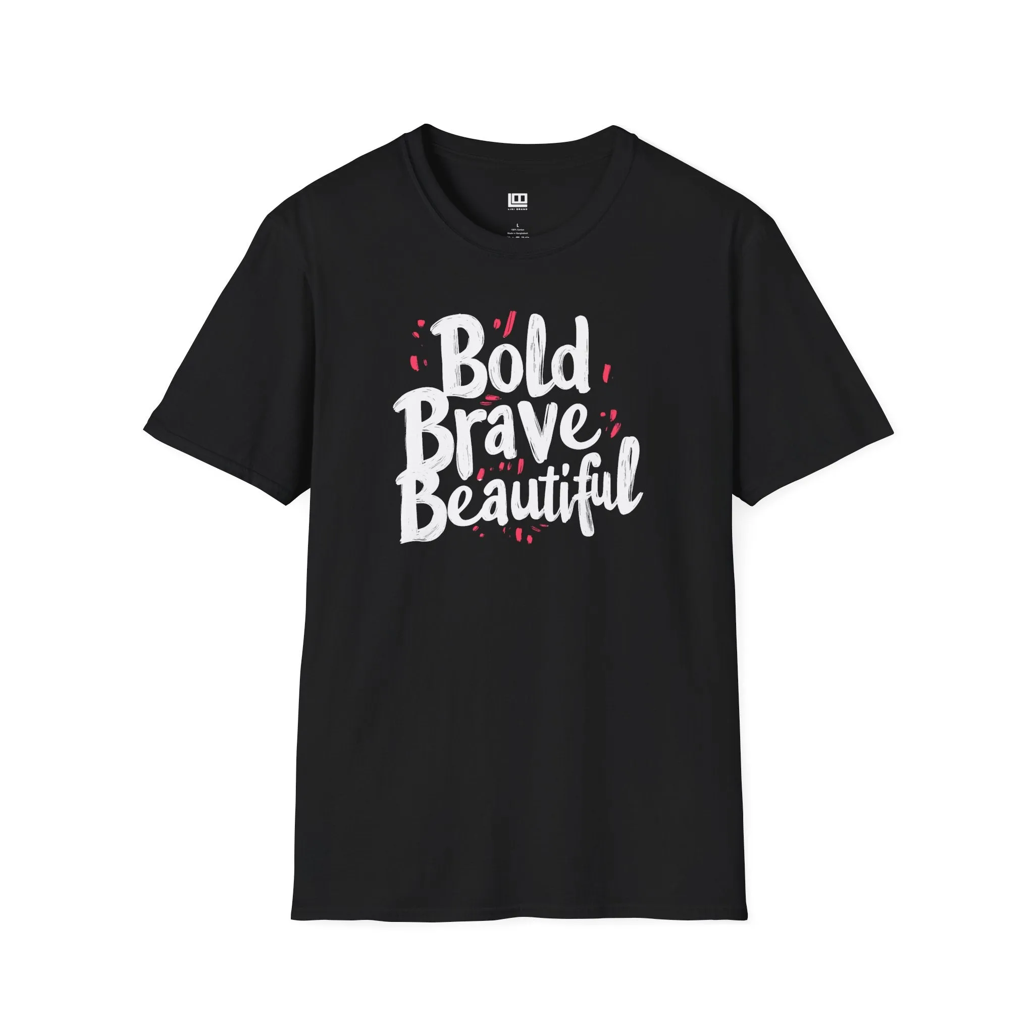Bold Brave Beautiful Softstyle Tee, Graphic Tee, Inspirational T-Shirt, Unisex Clothing, Gift for Her