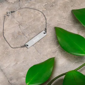 “Bold” Engraved Self-Affirmation Bar & Chain Bracelet