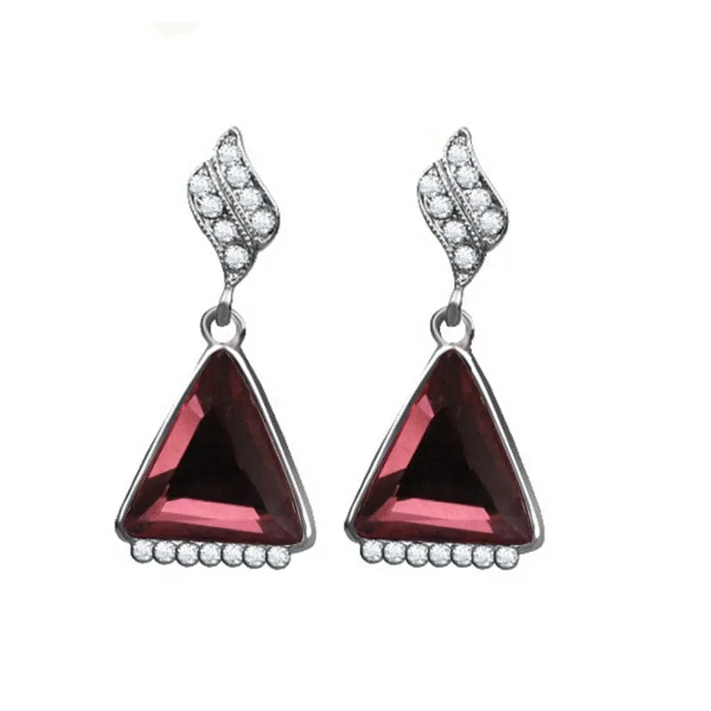 Brincos Vintage Long Square Crystal Earring Big Geometric Stud Earrings