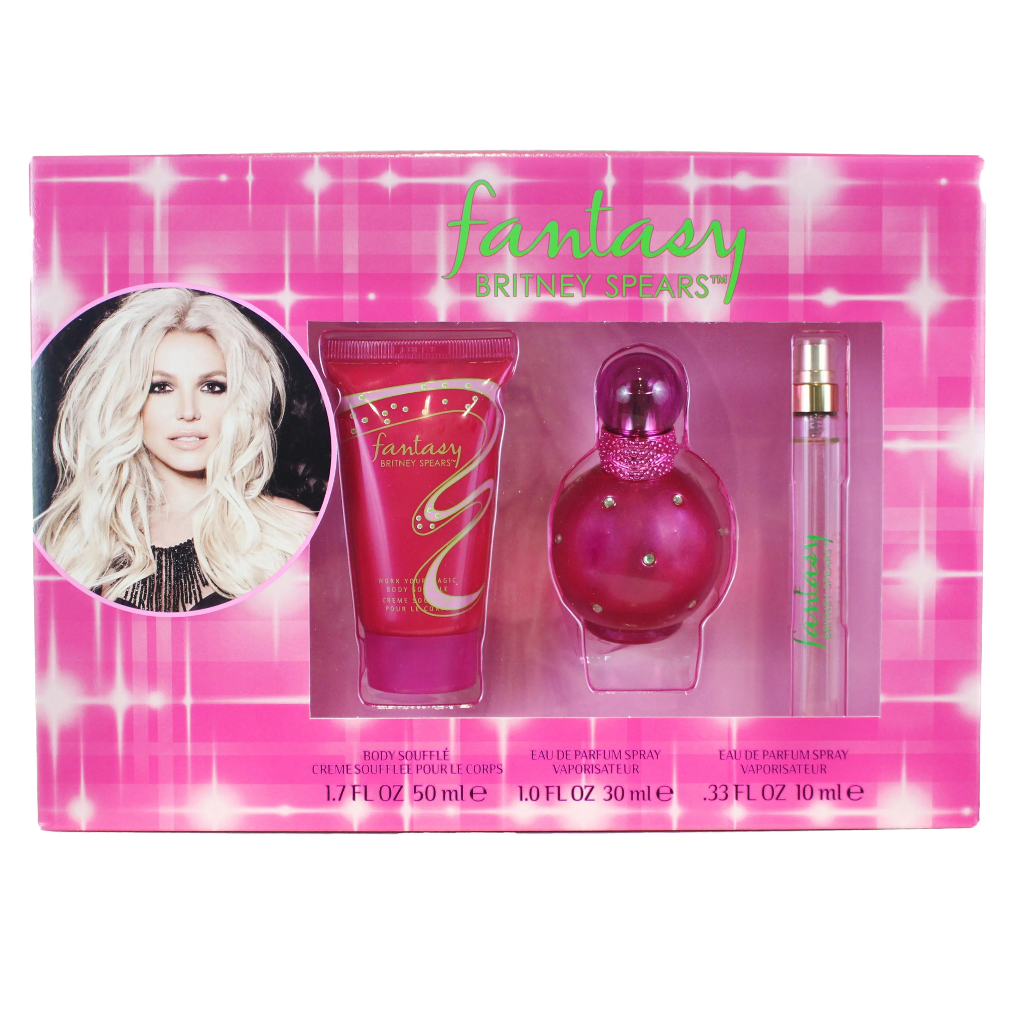 Britney Spears Fantasy Gift Set 30ml EDP Spray   50ml Body Souffle   10ml EDP Spray