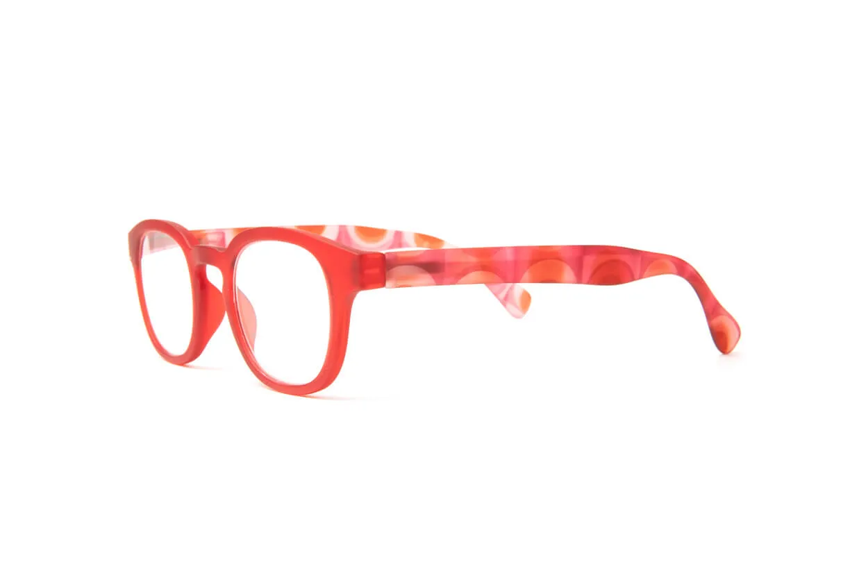 Brooklyn Red Rubber Frame Reading Glasses