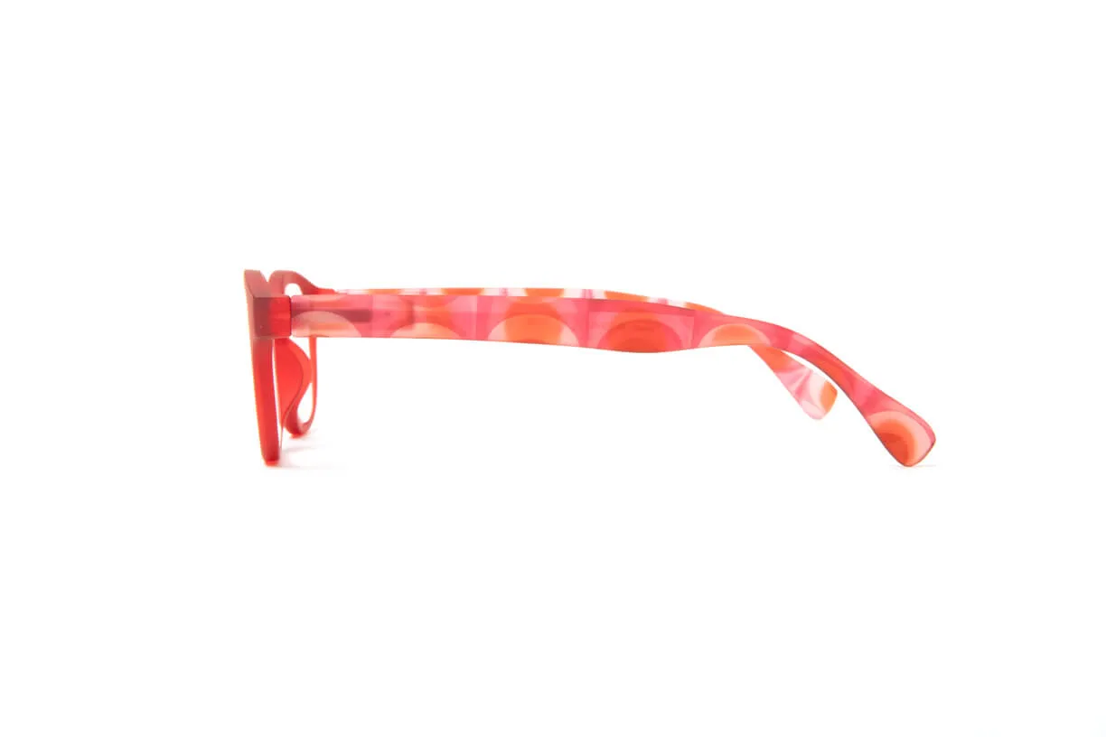 Brooklyn Red Rubber Frame Reading Glasses