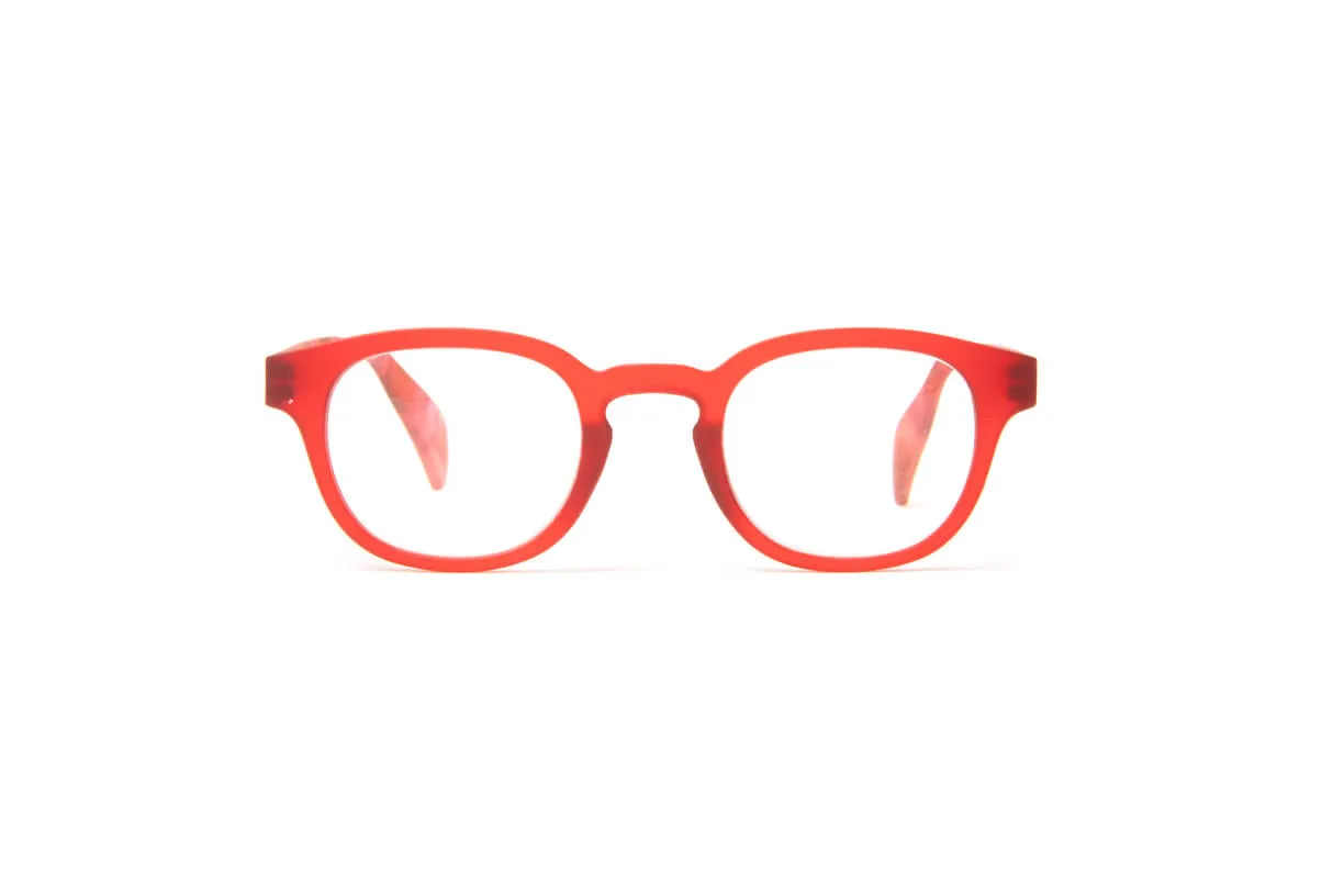 Brooklyn Red Rubber Frame Reading Glasses