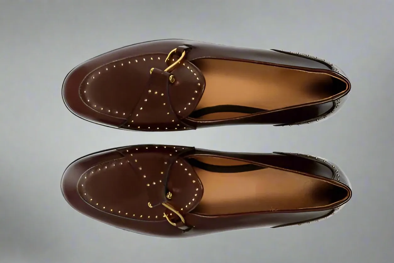 Brown Leather Palmela Horsebit Loafers - Loafers
