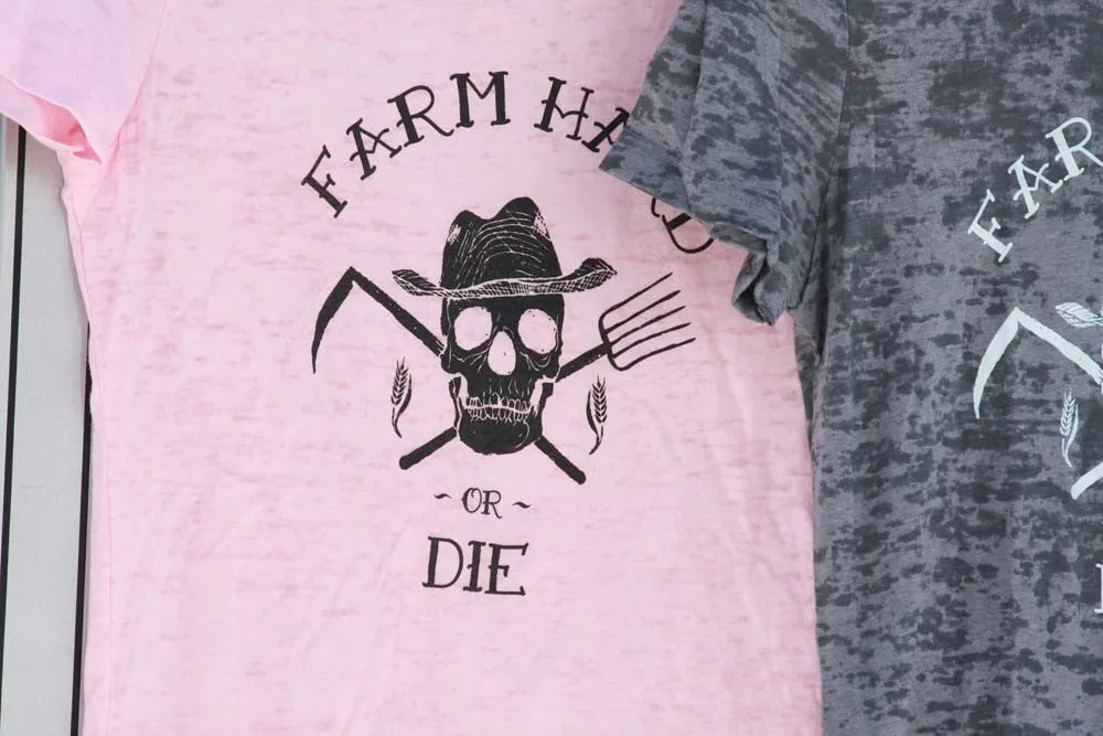 Burn-Out Women's Farm Hard or Die Logo T-shirt