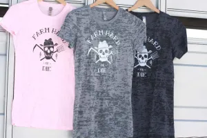 Burn-Out Women's Farm Hard or Die Logo T-shirt