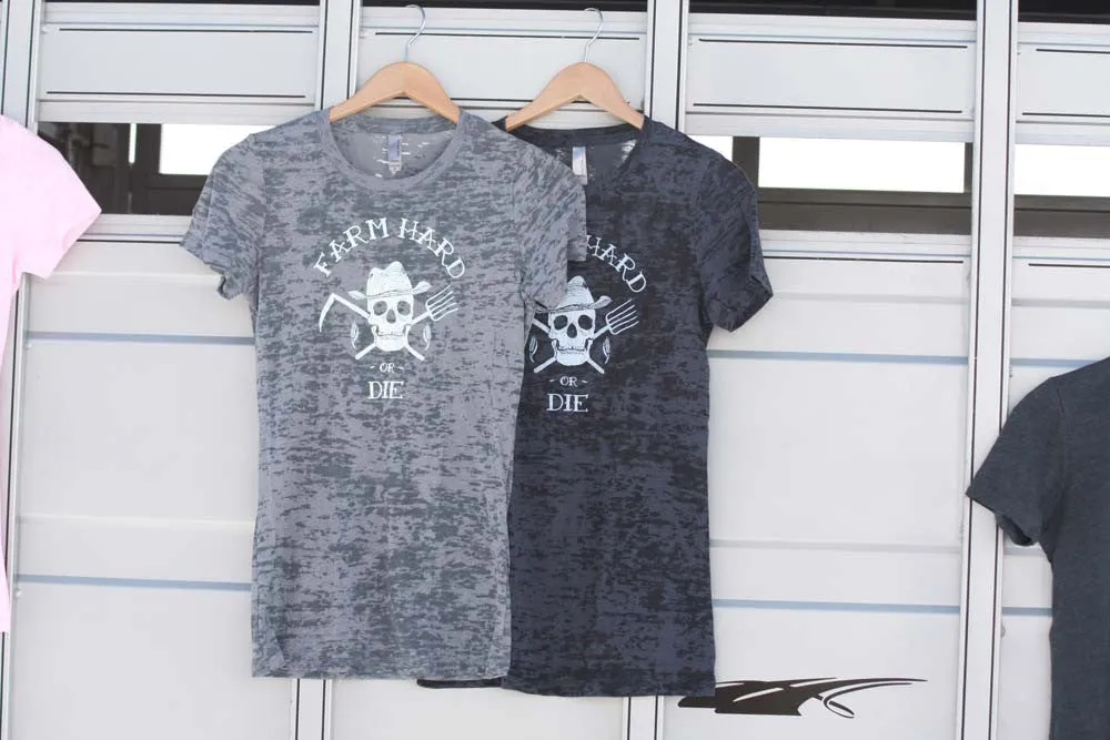Burn-Out Women's Farm Hard or Die Logo T-shirt