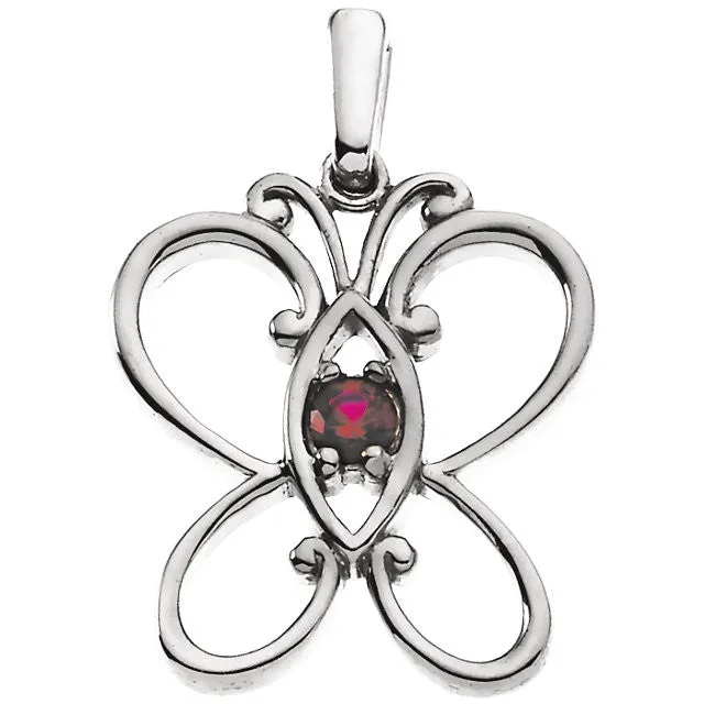 Butterfly Mother's Family Birthstone Pendant or Necklace
