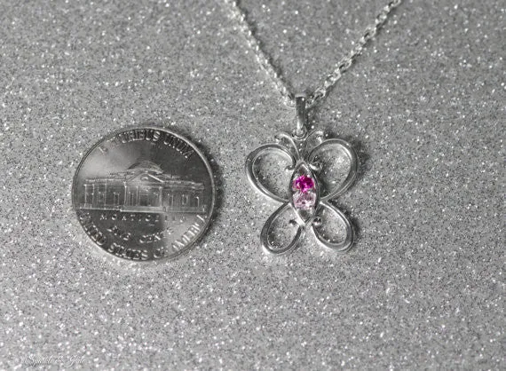 Butterfly Mother's Family Birthstone Pendant or Necklace