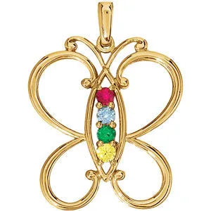 Butterfly Mother's Family Birthstone Pendant or Necklace