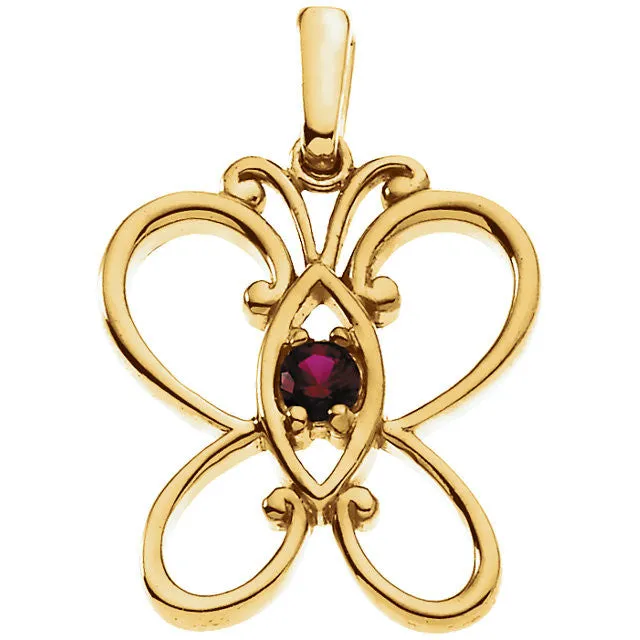Butterfly Mother's Family Birthstone Pendant or Necklace