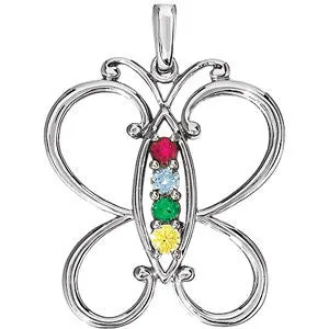 Butterfly Mother's Family Birthstone Pendant or Necklace